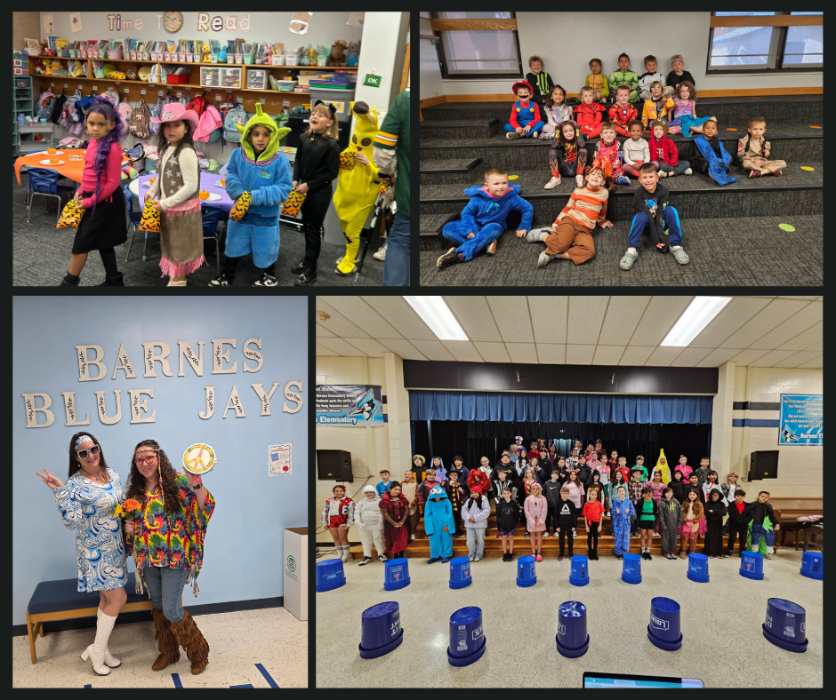 Images of students and staff dressed as their favorite characters.