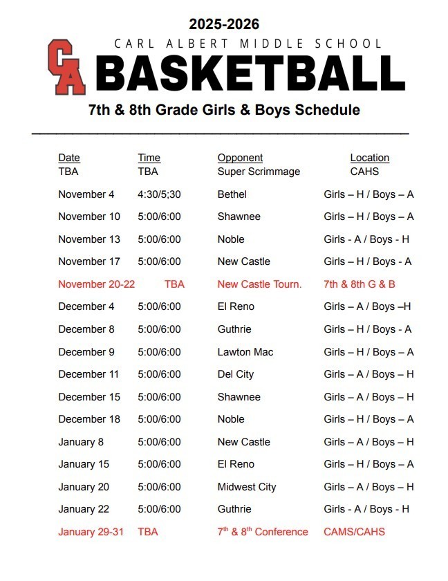 Basketball schedule