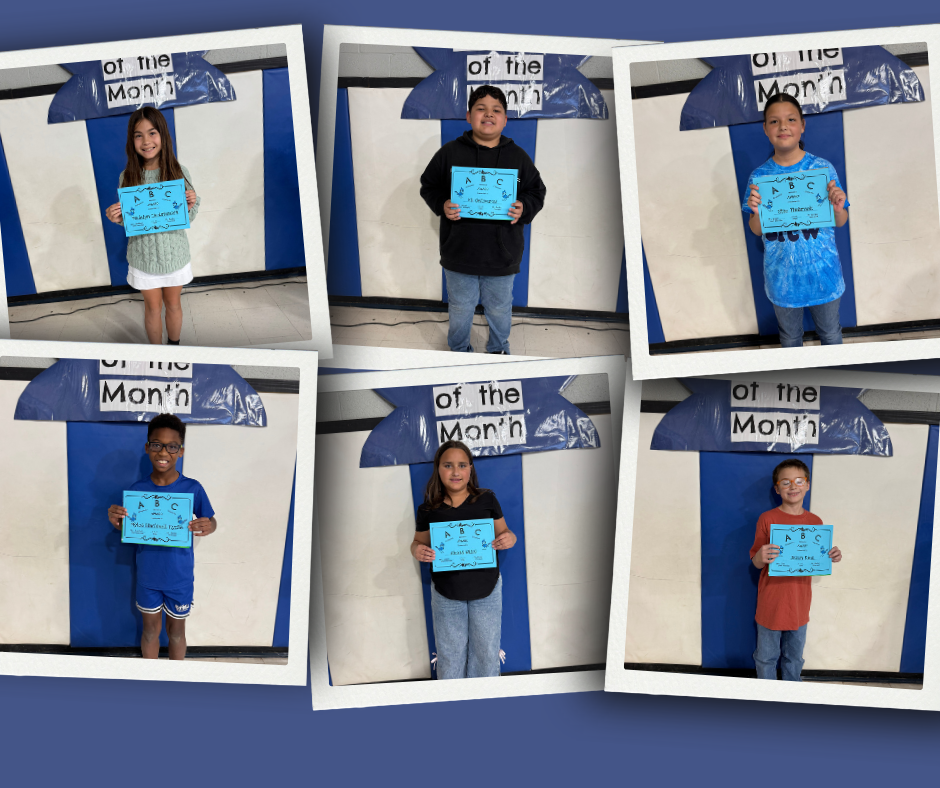 Images of students chosen for student of the month.