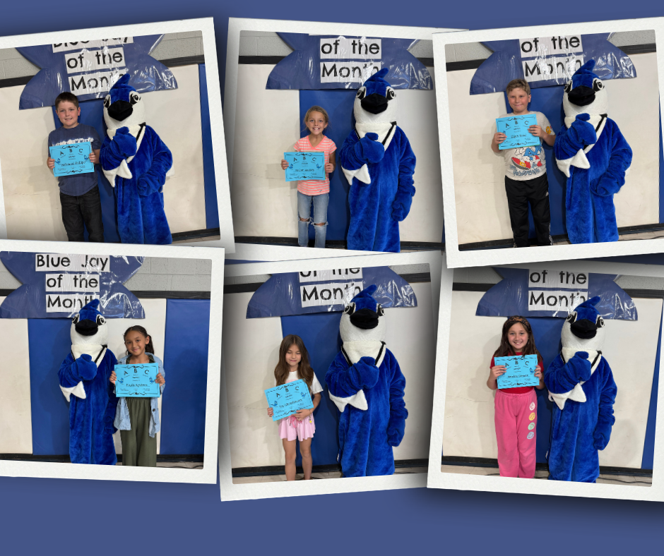 Images of students chosen for student of the month.