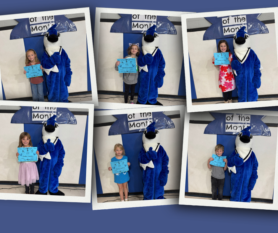 Images of students chosen for student of the month.