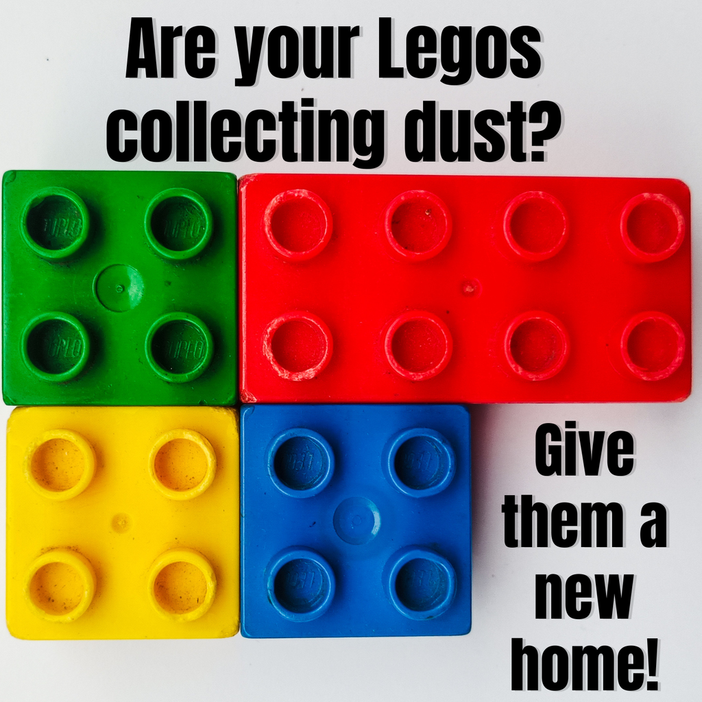 Legos on a white background