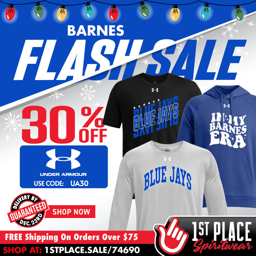 Flyer for Barnes Flash Sale for shirts and sweatshirts.