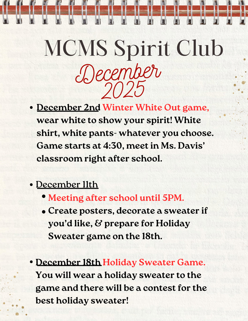 Spirit Club December Events