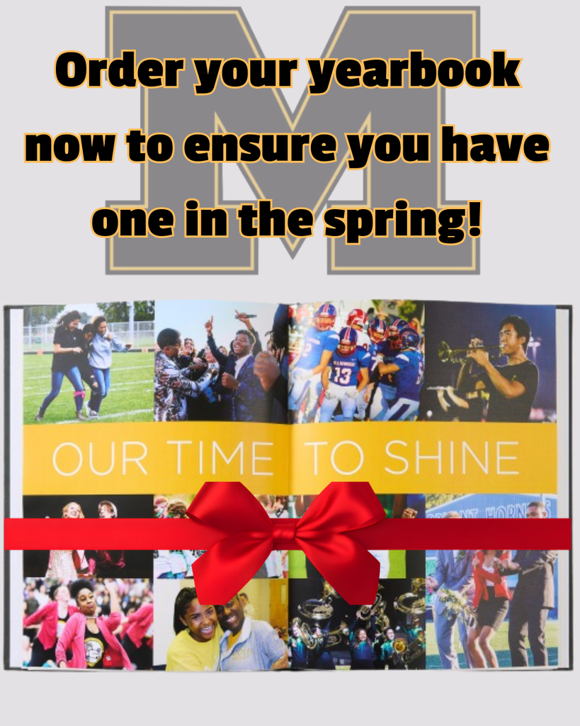 Picture of a yearbook with a bow around it