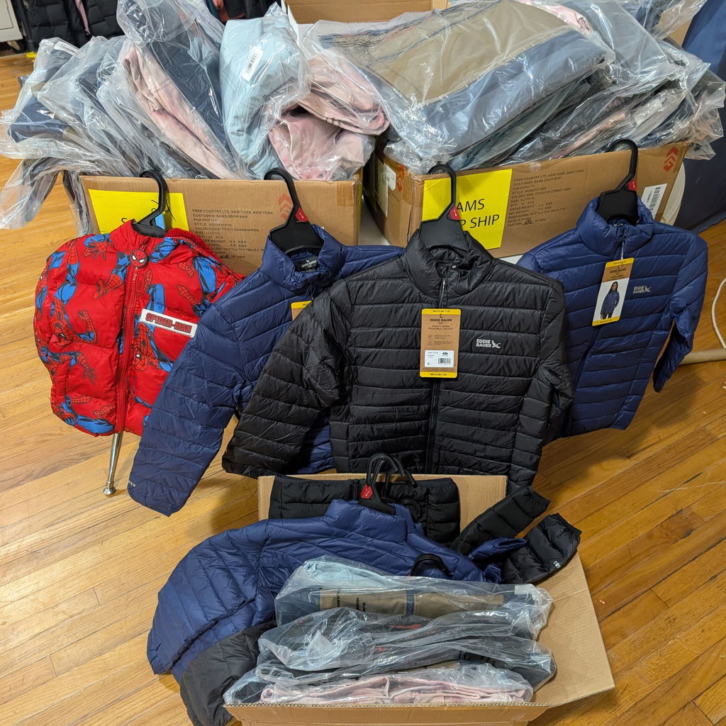 Image of donated coats.
