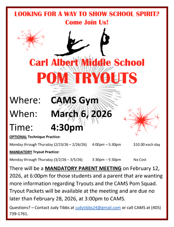 Pom Tryout info