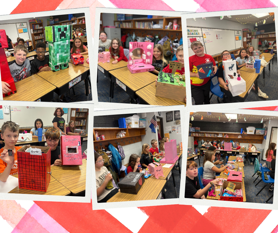 Images of students during their Valentine's parties.