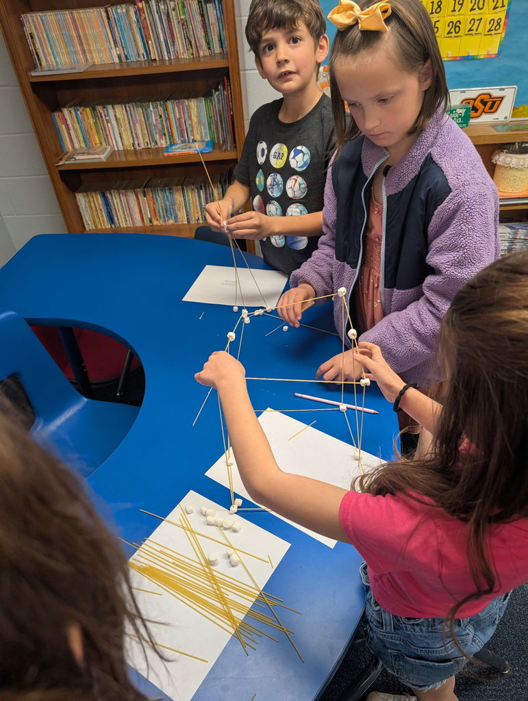 Image of third graders working together on a project.