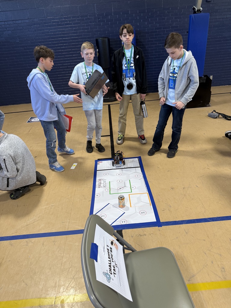 Image of students at the Botball competition.  