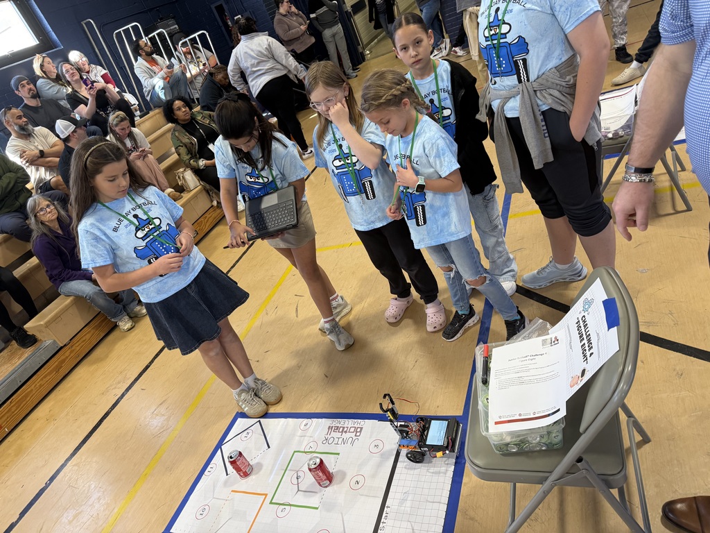 Image of students at the Botball competition.  