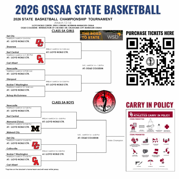 Class 5A State Boys and Girls Basketball bracket. 