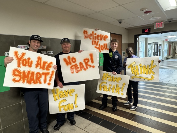 State testing encouragement signage.
