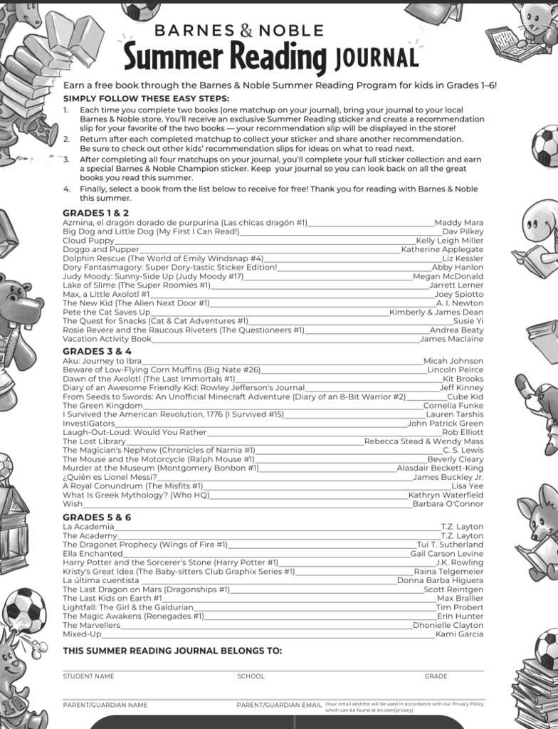 barnes and noble summer reading program