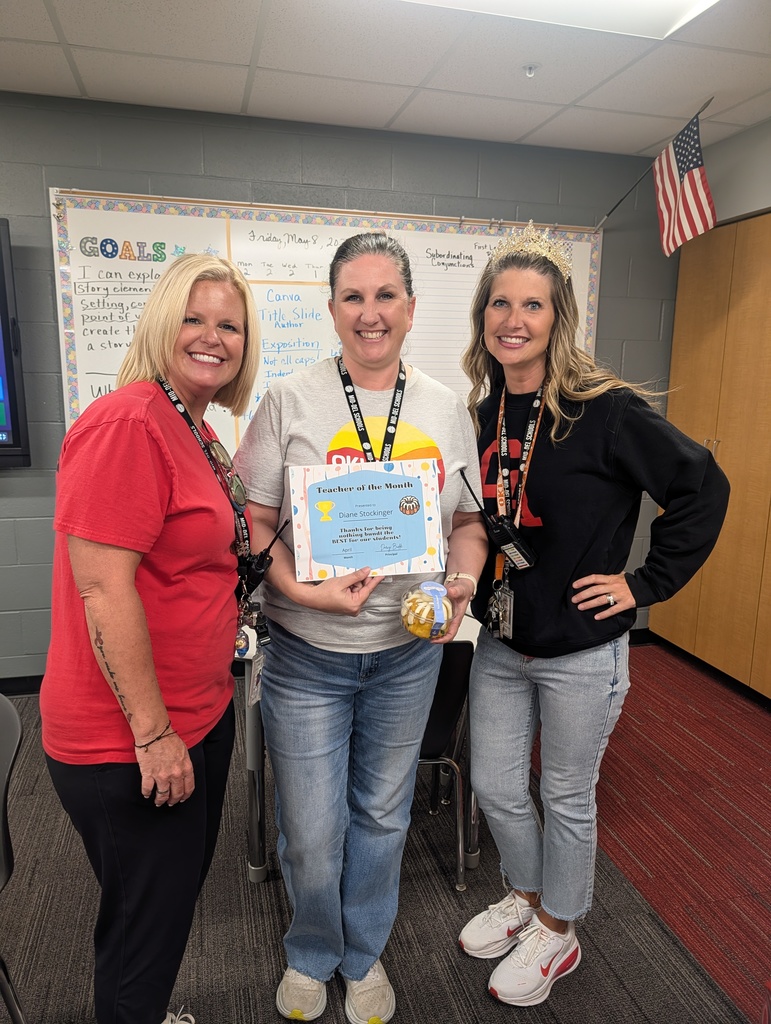 Huge shout out for our teachers of the month, Thank you for always taking care of your team, creating innovative lessons, and being a leader in our building. Congratulations to Ms. Stockinger and Mrs. Thomsen! 