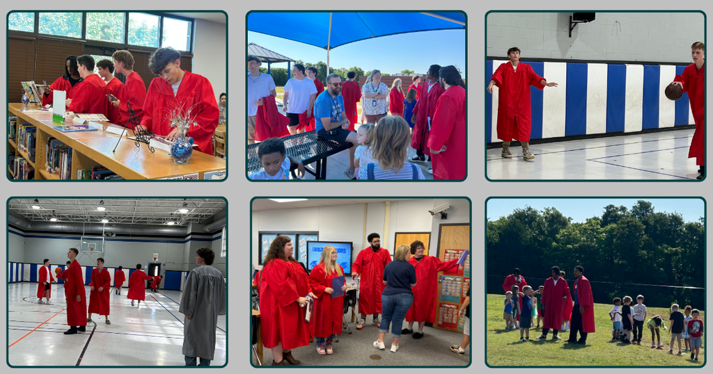 Seniors from Carl Albert High School visit Barnes Elementary.  