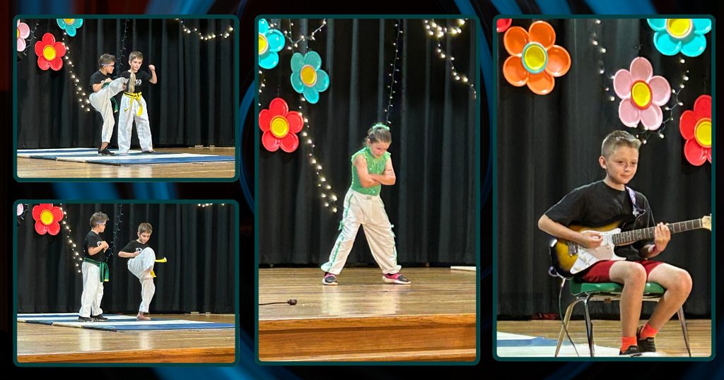 Students perform during the talent show at Barnes Elementary.  