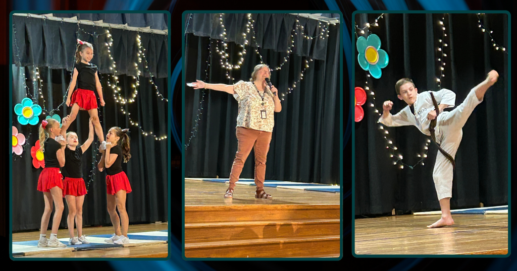Students perform during the talent show at Barnes Elementary.  