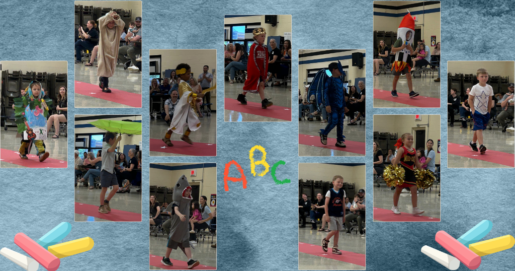 Kindergarten students walk the Letter Sound Fashion Show at Barnes Elementary.  