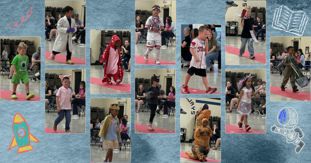 Kindergarten students walk the Letter Sound Fashion Show at Barnes Elementary.  
