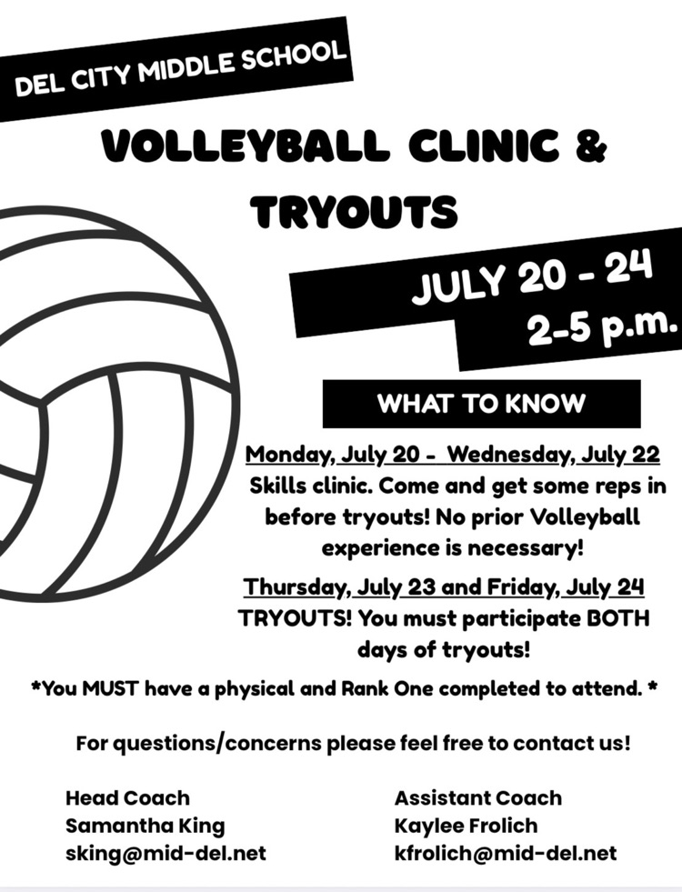 DCMS 26-27 volleyball clinic and try outs