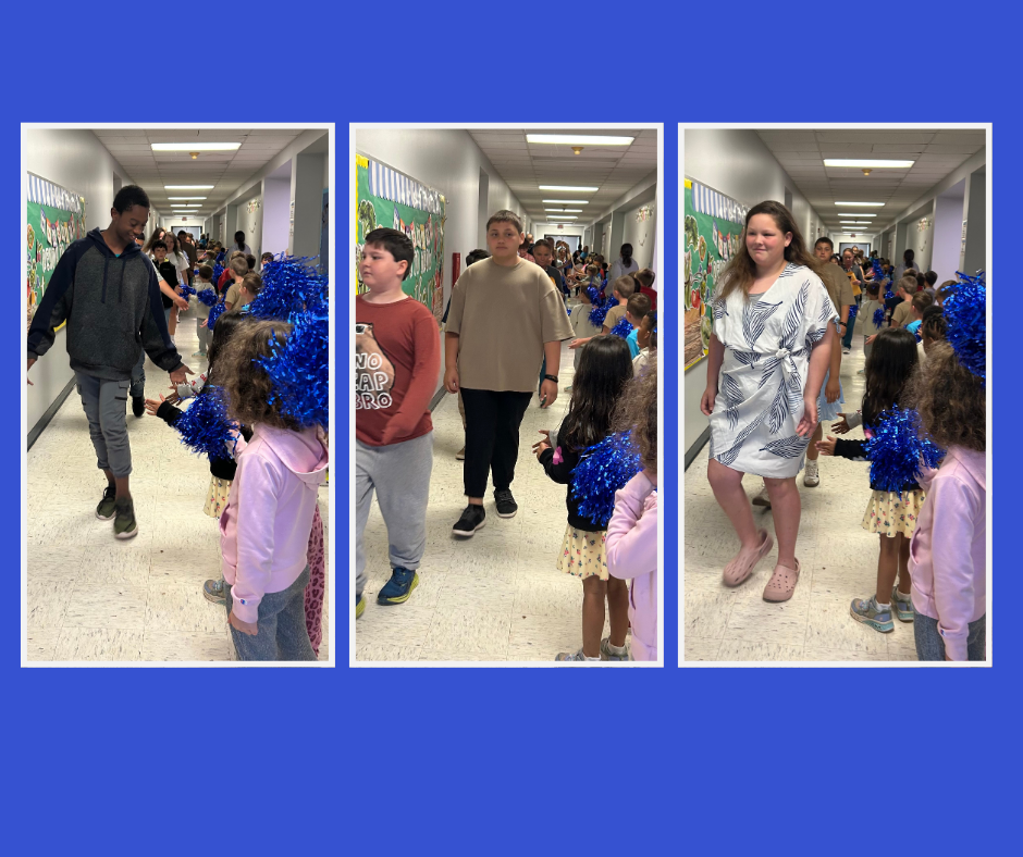 PreK-4th grade students cheer the 5th graders on as they walk to their promotion ceremony at Barnes Elementary.  