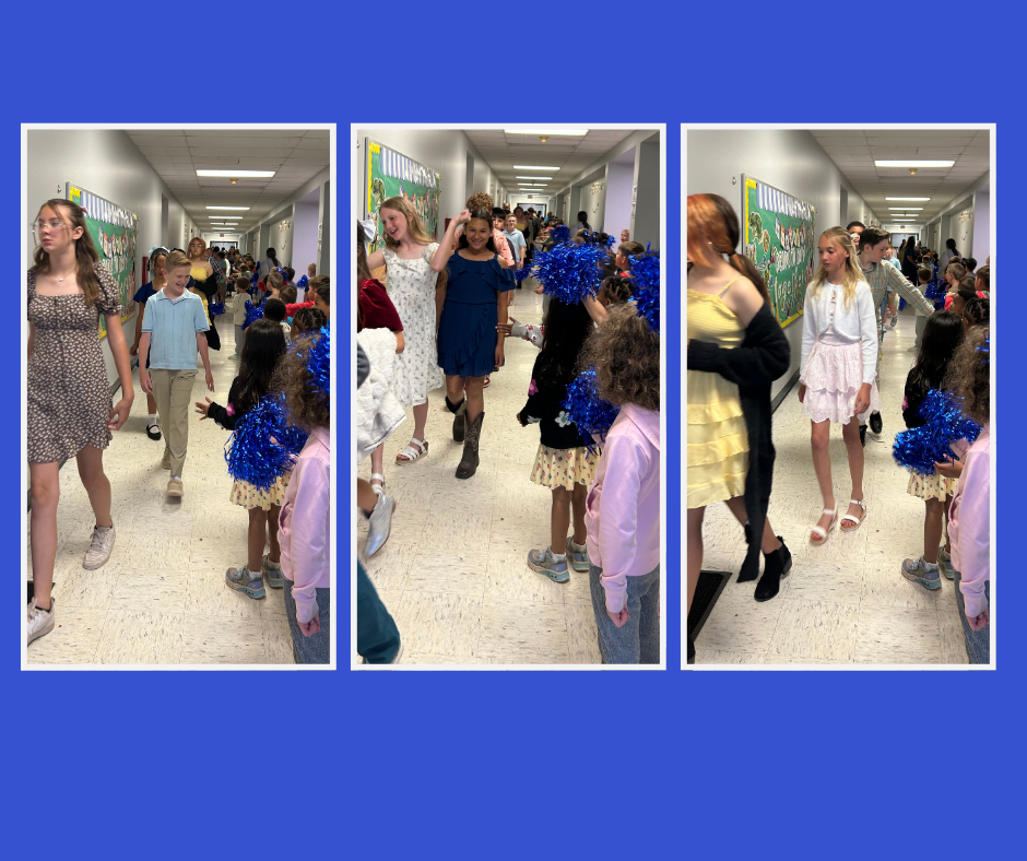 PreK-4th grade students cheer the 5th graders on as they walk to their promotion ceremony at Barnes Elementary.  