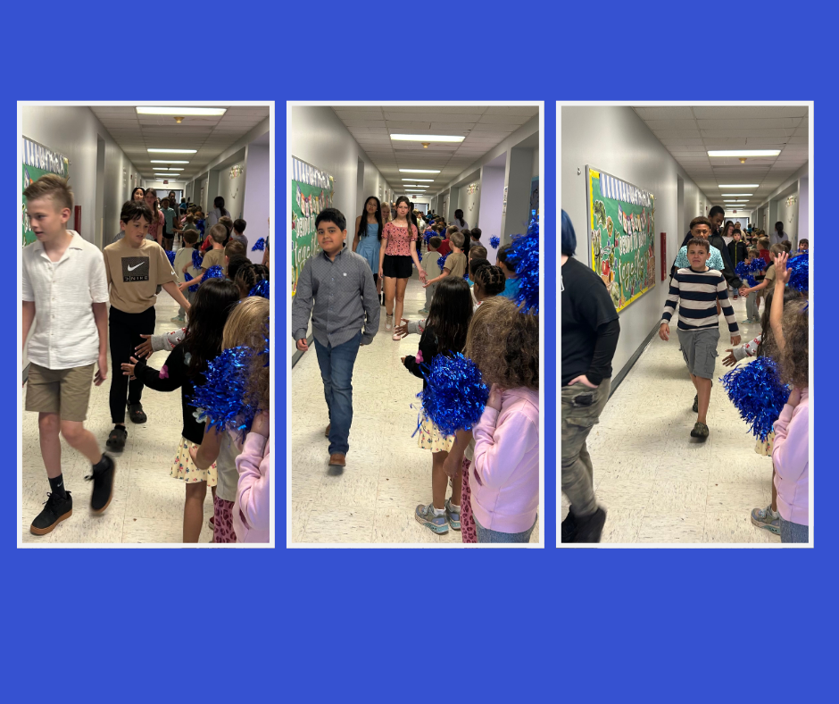 PreK-4th grade students cheer the 5th graders on as they walk to their promotion ceremony at Barnes Elementary.  