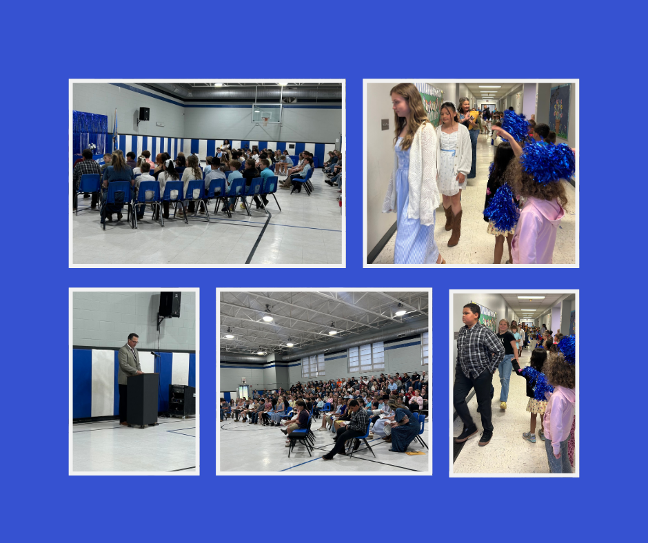 5th grade students at Barnes Elementary walk the halls before being seated for their promotion ceremony. 