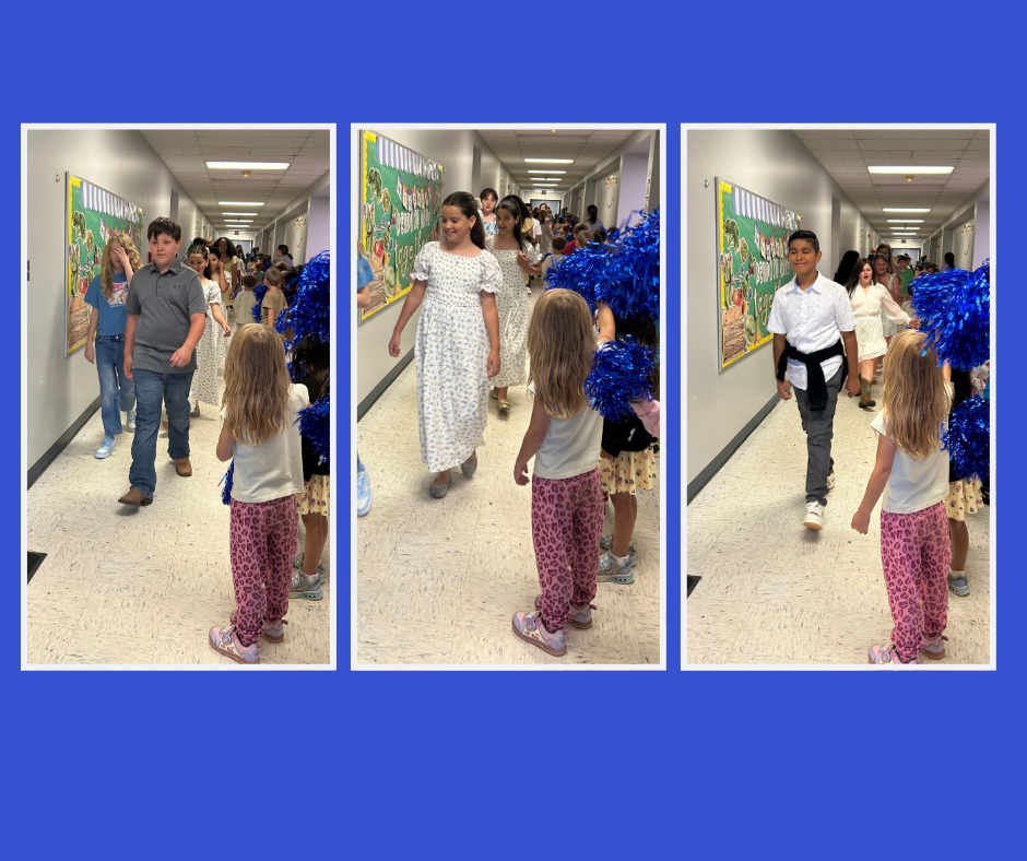 PreK-4th grade students cheer the 5th graders on as they walk to their promotion ceremony at Barnes Elementary.  