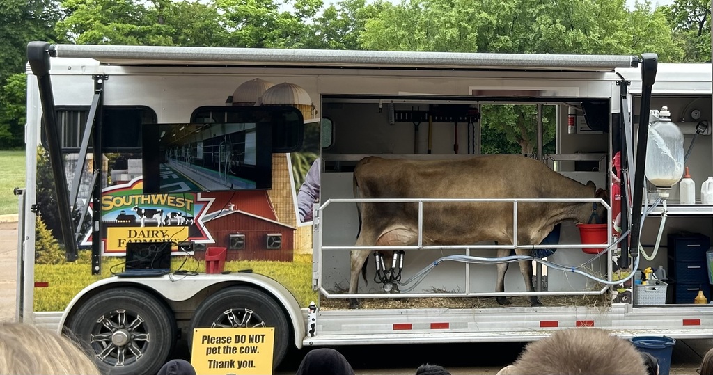 Southwest Dairy Farmers performed a milking demonstration for students at Barnes Elementary.  