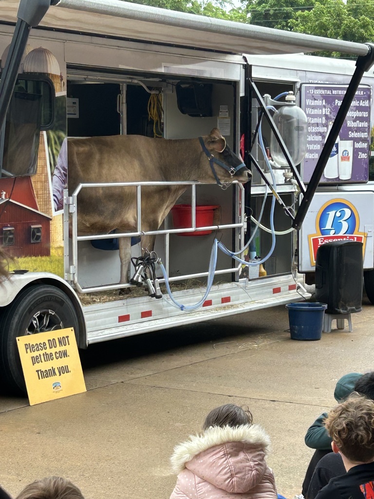 Southwest Dairy Farmers brought a dairy cow for their Mobile Classroom presentation. 