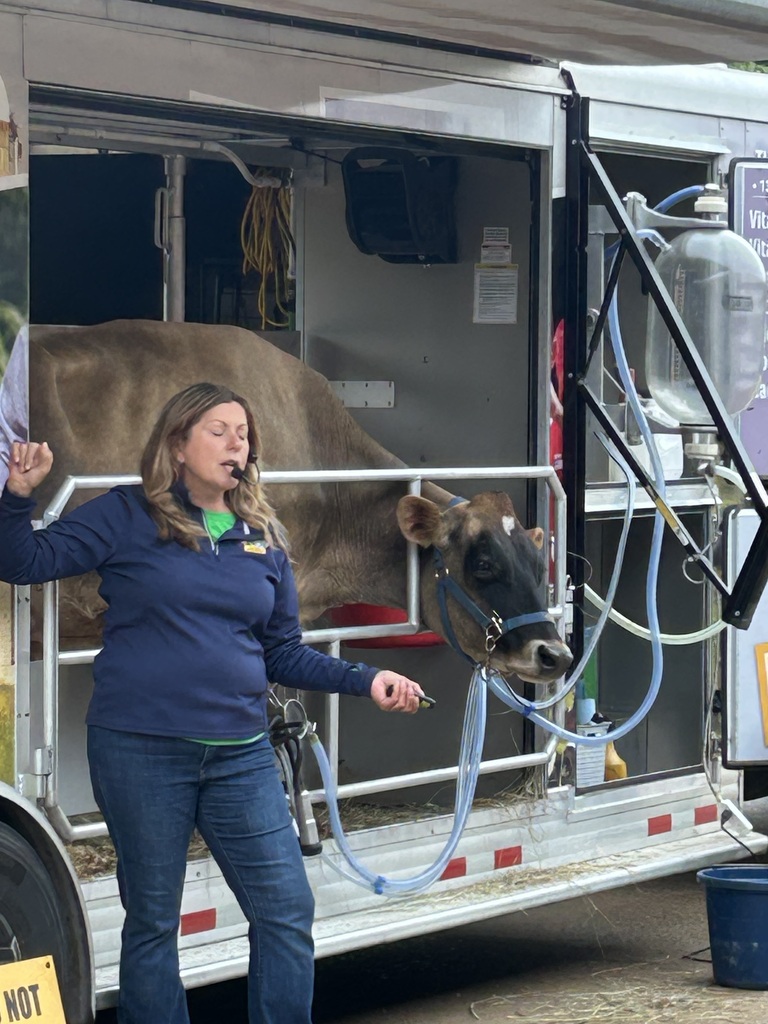 Southwest Dairy Farmers brought a dairy cow for their Mobile Classroom presentation. 