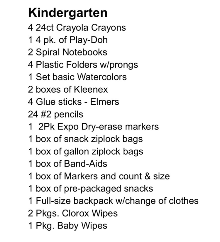 School Supply Lists 