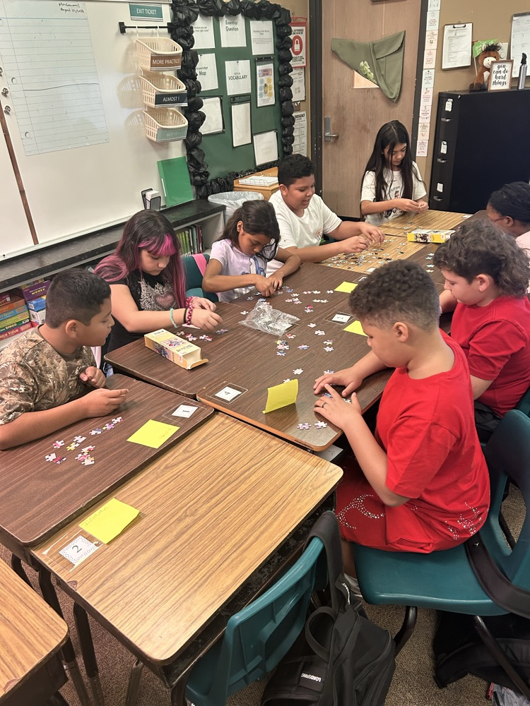 Collaboration and puzzle building in fifth grade