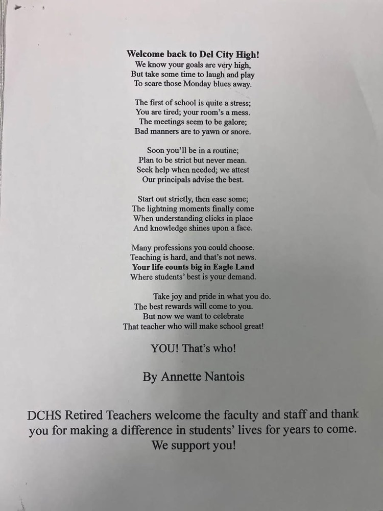 welcome back poem 