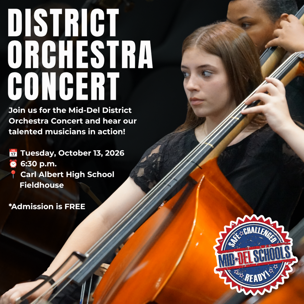 A young woman plays a cello at a District Orchestra Concert on October 13 at Carl Albert High School.