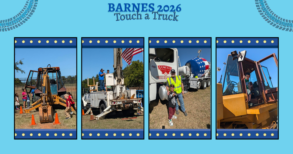 Four photos show a construction site with people operating and standing near machinery. One has a flag; another has a safety vest.