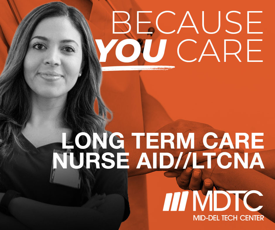 an image of a nurse in an ad for the long term care nurse aid class