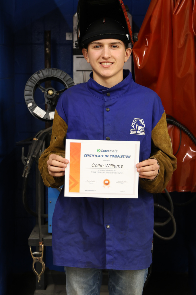 Colton Williams - Certificate picture