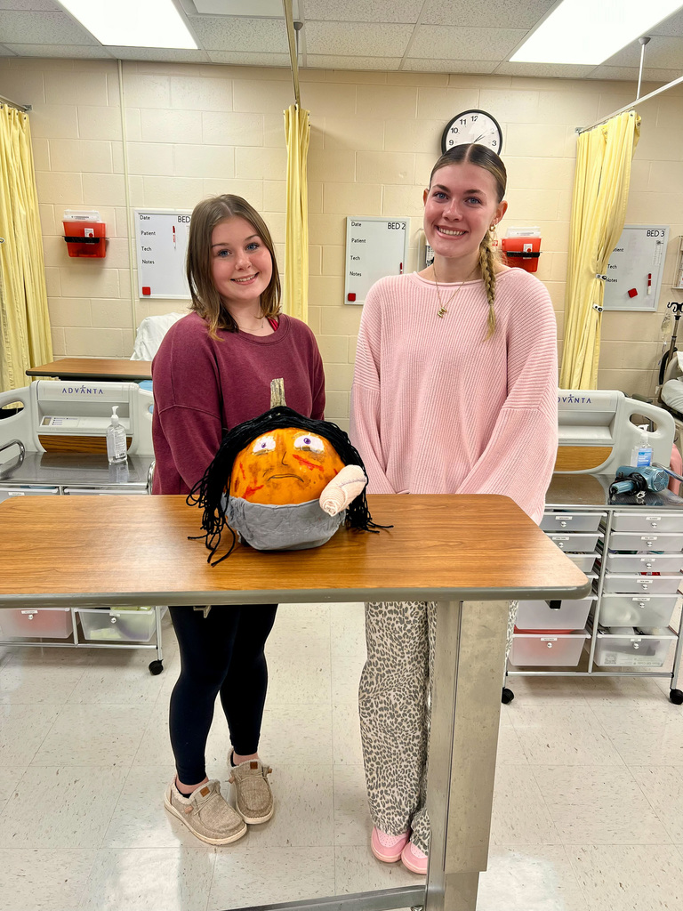 students with their pumpkin patient