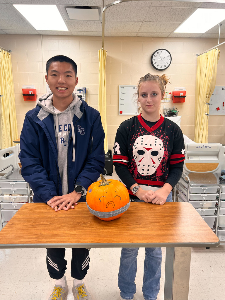 students with their pumpkin patient
