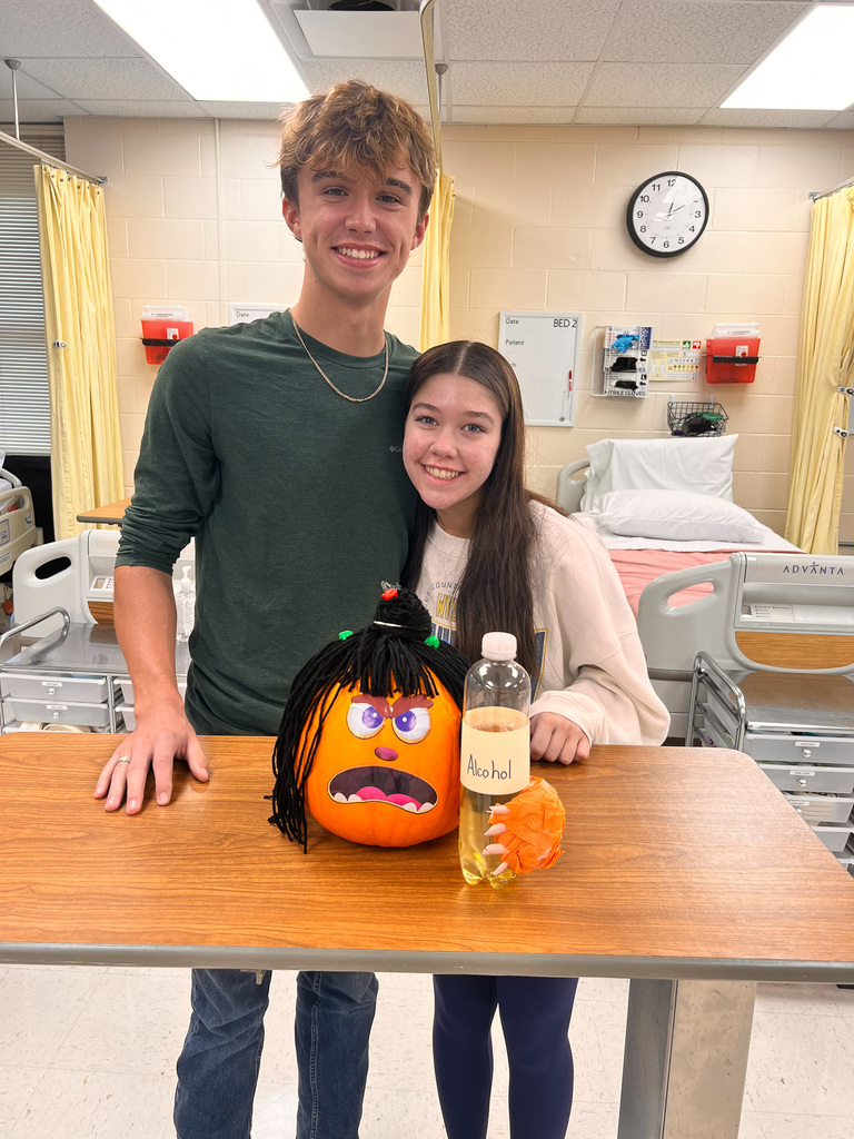 students with their pumpkin patient