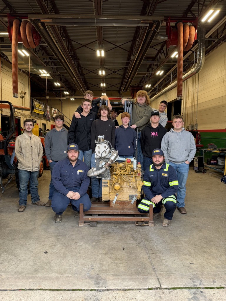 students with donated engine