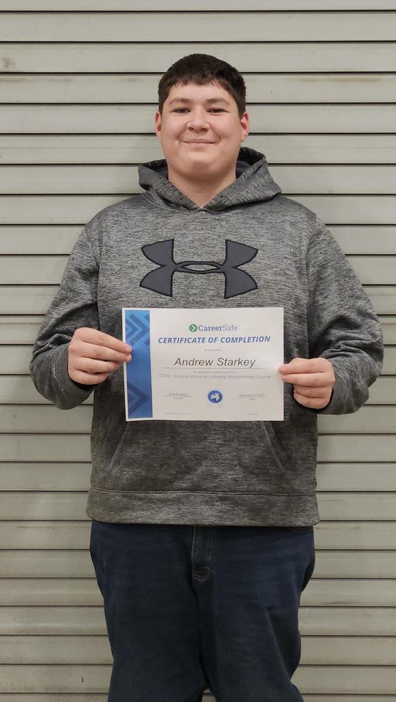 student with certificate