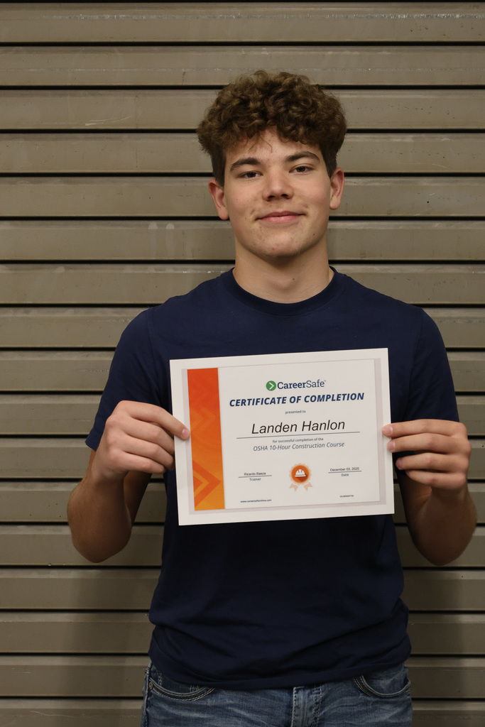 student with certificate