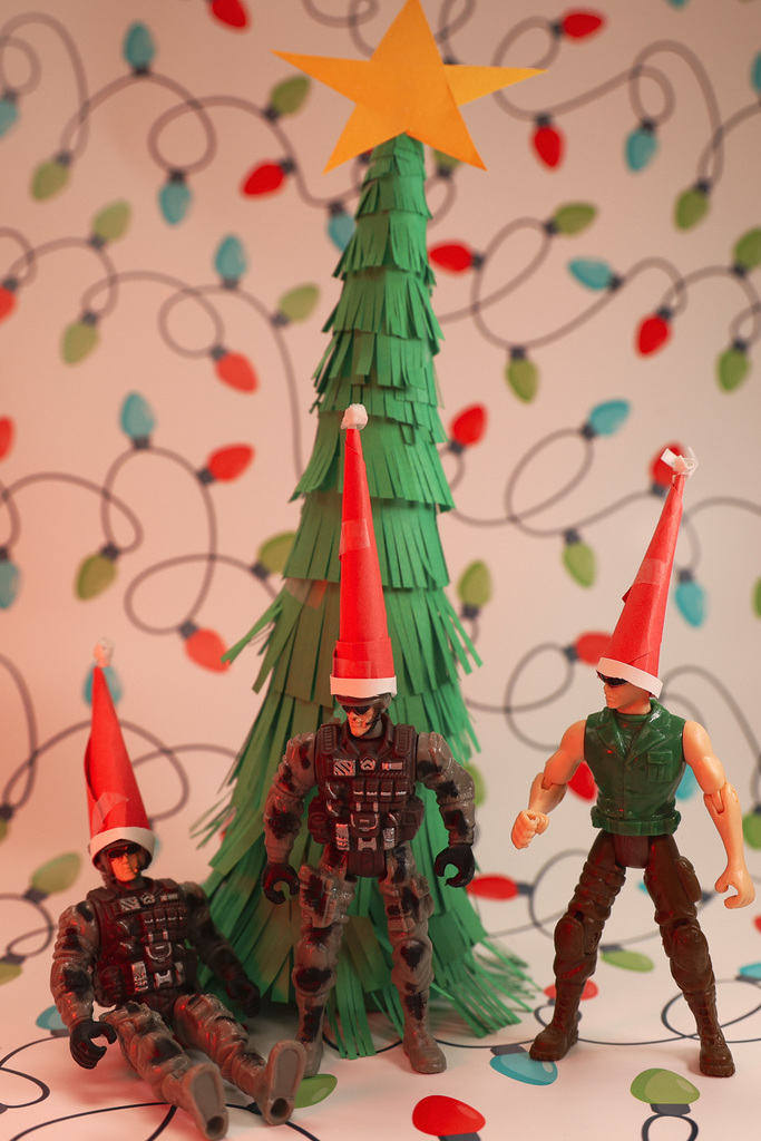 GI Joe friends in their holiday photoshoot