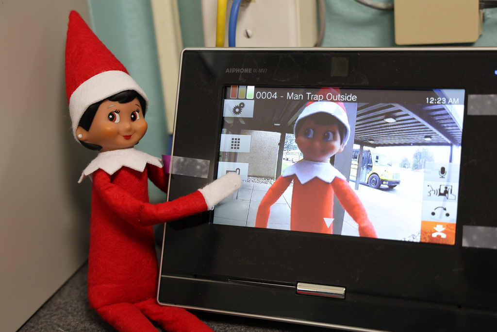 elves operating the door entry system