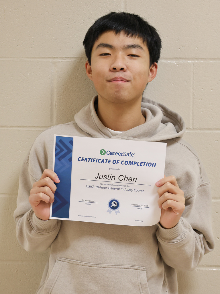 student with certificate