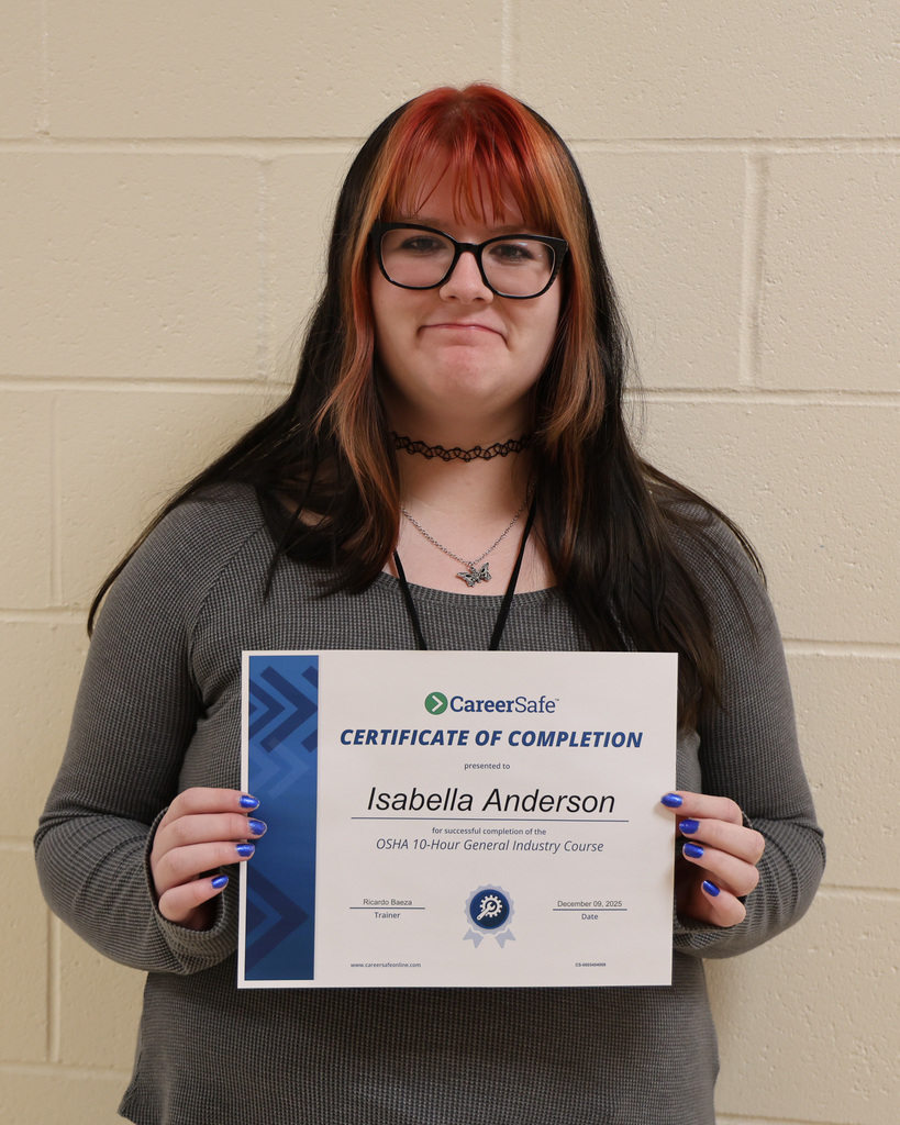 student with certificate